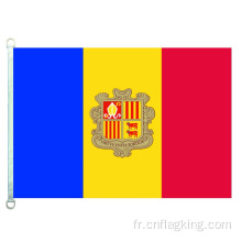 Drapeau national d&#39;Andorre 100% polyester 90*150CM Bannière d&#39;Andorre